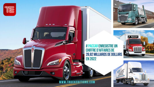 PACCAR enregistre des revenus et un bénéfice net records en 2022, avec un chiffre d'affaires de 28,82 milliards de dollars en 2022