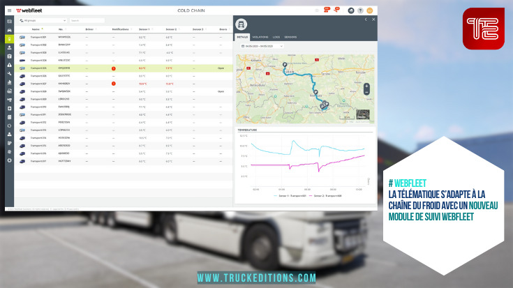 Interface Webfleet Chain du Froid - visuel Truckeditions