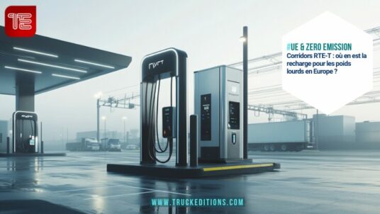 recharge poids lourds sur corridor européen, station MCS poids lourds, carte RTE-T