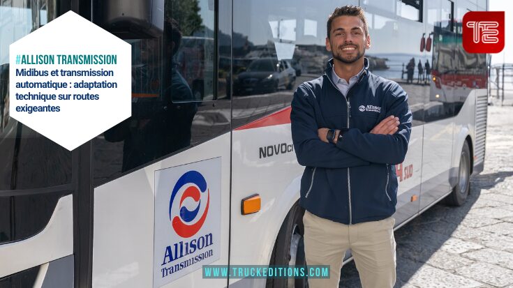 Midibus Isuzu Novociti Life sur route de montagne