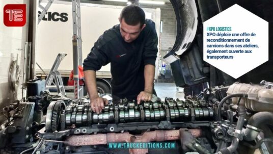 technicien XPO reconditionnant un camion