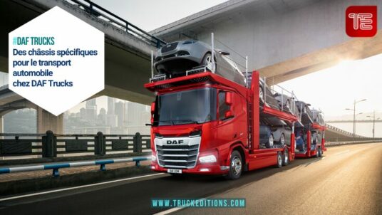 Camion DAF transporteur de voitures sur route