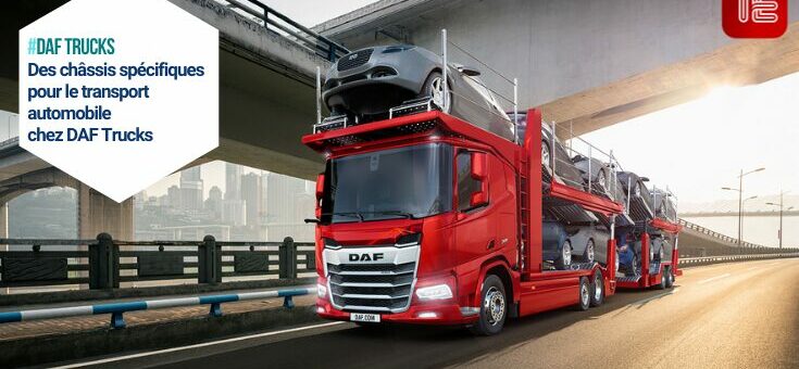 Camion DAF transporteur de voitures sur route