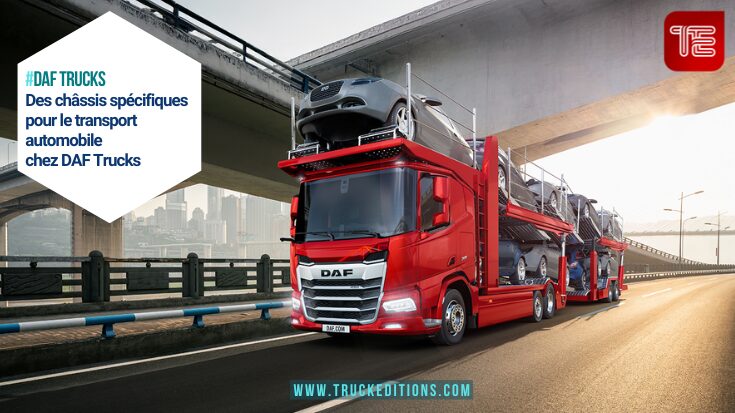 Camion DAF transporteur de voitures sur route