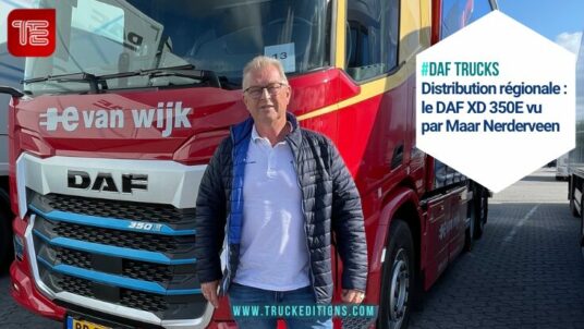 Portrait conducteur Maan Eerderveen au Truckstop d’Asten avec le DAF XD 350E