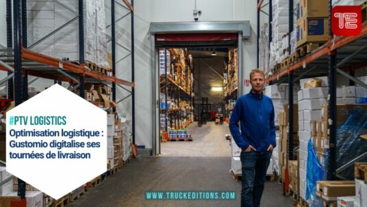 Plateforme logistique de Gustomio avec un opérateur