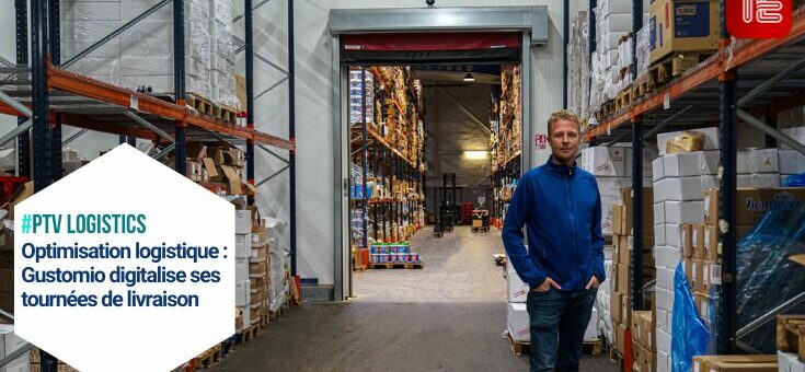 Plateforme logistique de Gustomio avec un opérateur