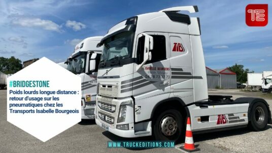 pneus Bridgestone Ecopia montés sur flotte poids lourds TIB
