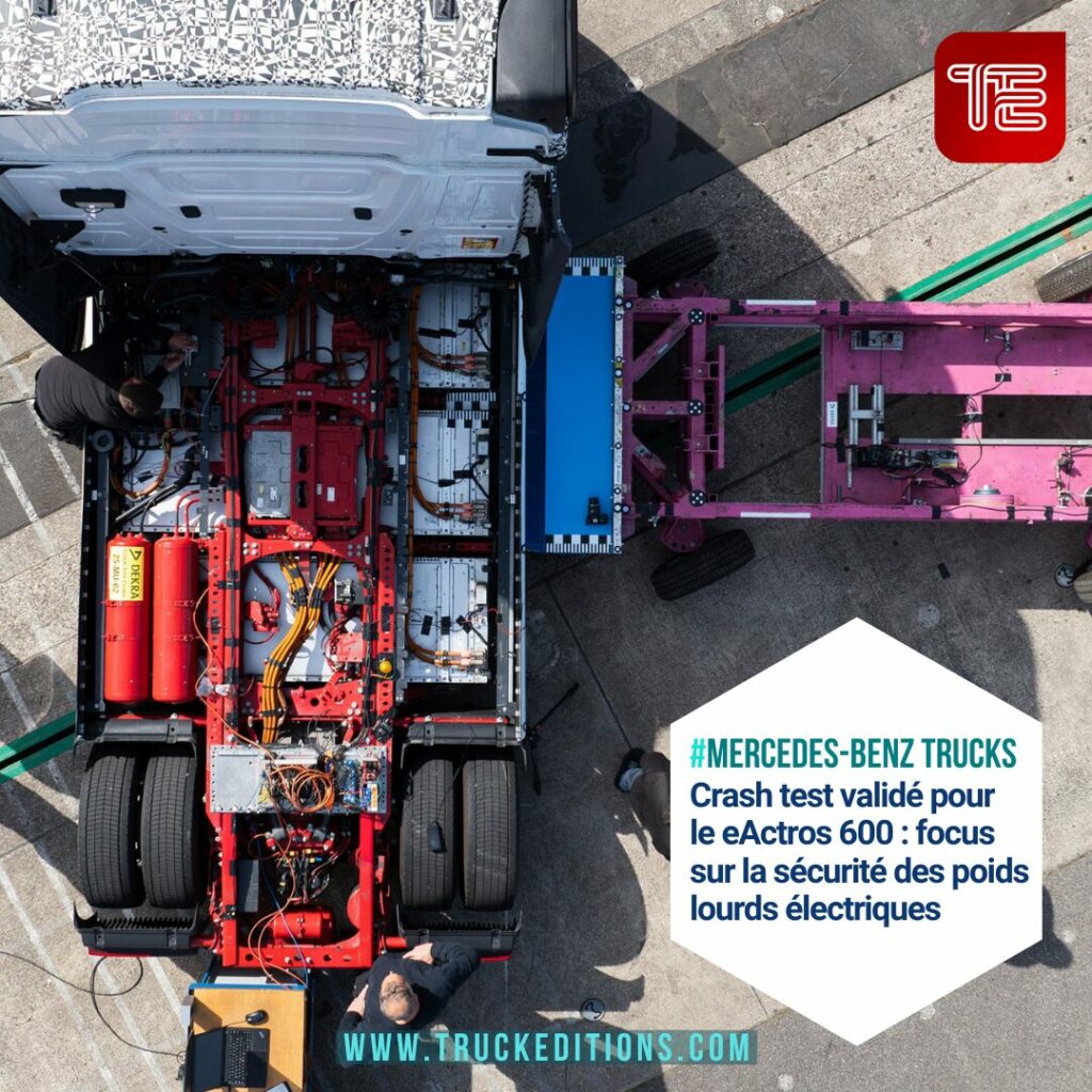 Mercedes-Benz Trucks présente les résultats d’un crash-test latéral réalisé à plus de 50 km/h sur son eActros 600.