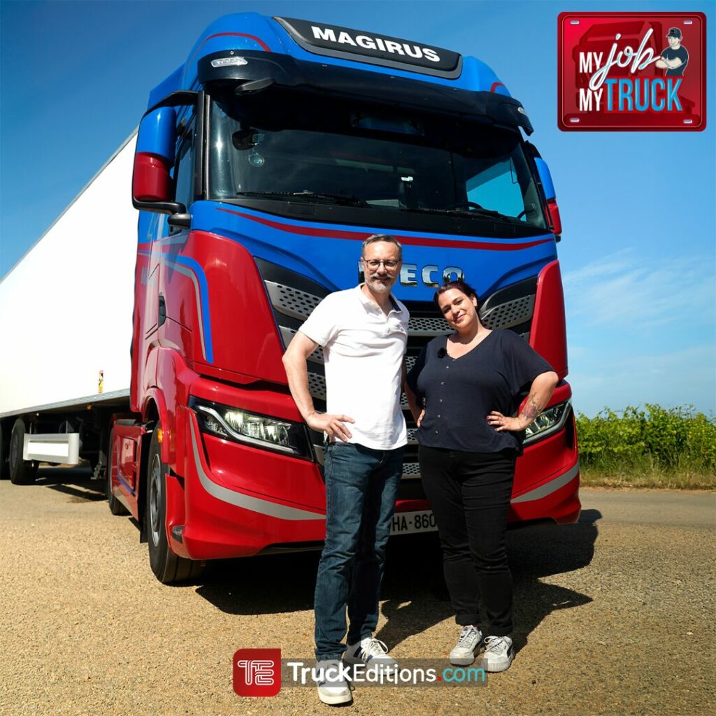 Ambre et Vincent pendant le tournage de My Job My Truck
