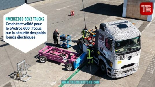Crash test validé pour le eActros 600 : focus sur la sécurité des poids lourds électriques