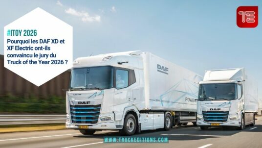 Camions DAF XD et XF Electric sur autoroute: vainqueurs ITOY 2026