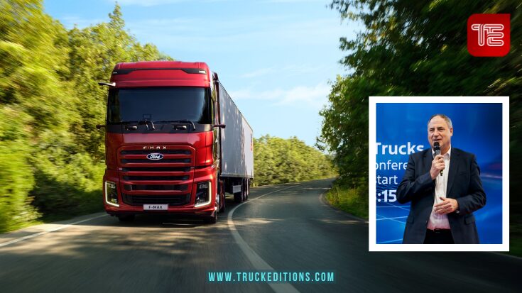 Christian Digoin - Président de F-Trucks France pendant la conférence de la marque à Solutrans 2025