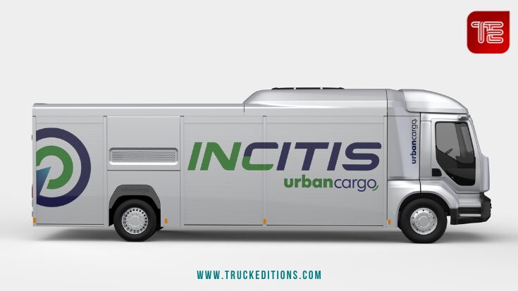 Pensé pour la livraison urbaine B2B, ce 19 tonnes électrique se pose au niveau du trottoir, avec cinq ouvertures sur trois côtés et 8 tonnes de charge utile. 