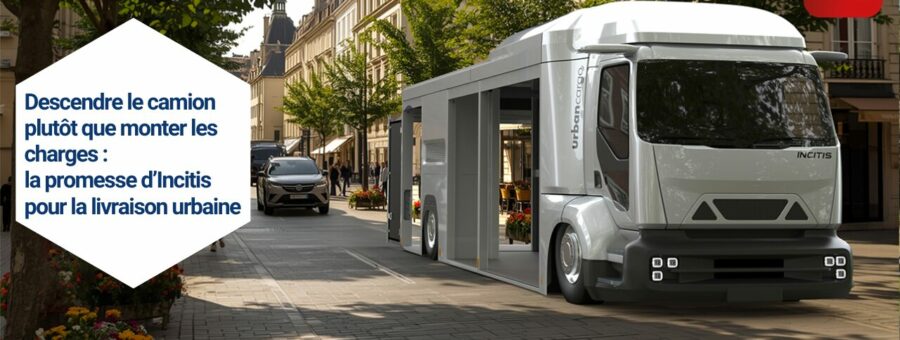 Urban Cargo Incitis : démo video du camion électrique urbain 19 t qui se pose au niveau du trottoir