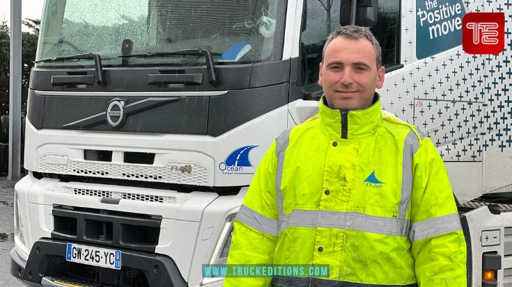 Nicolas Perez, conducteur du Volvo FMX Electric pour Océan Propreté