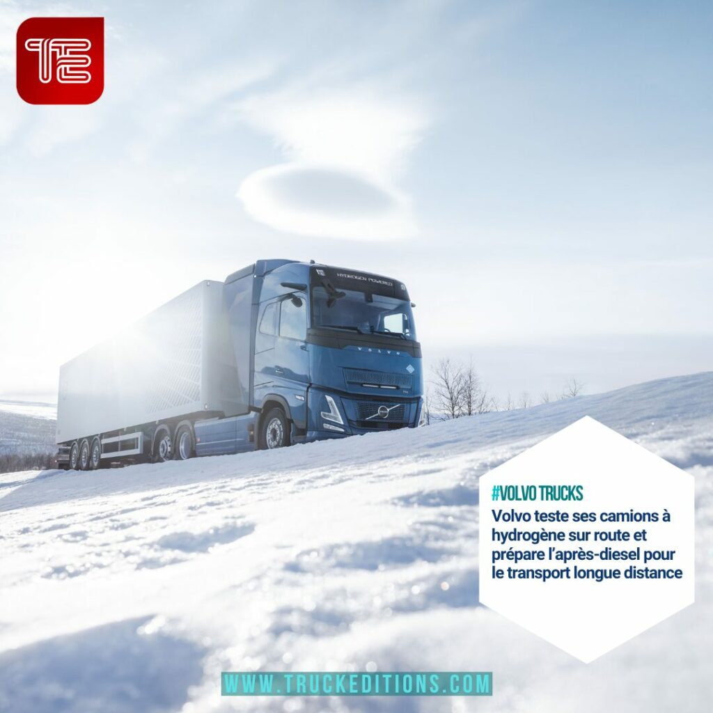 Volvo FH hydrogene , poids lourd hydrogene route hiver