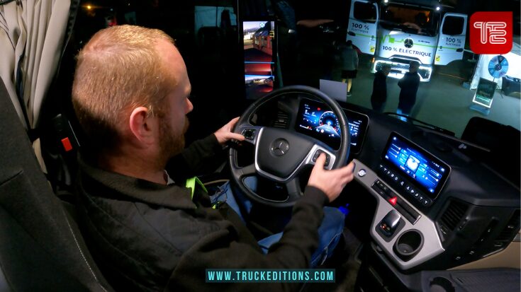 conducteur poids lourd cabine Mercedes