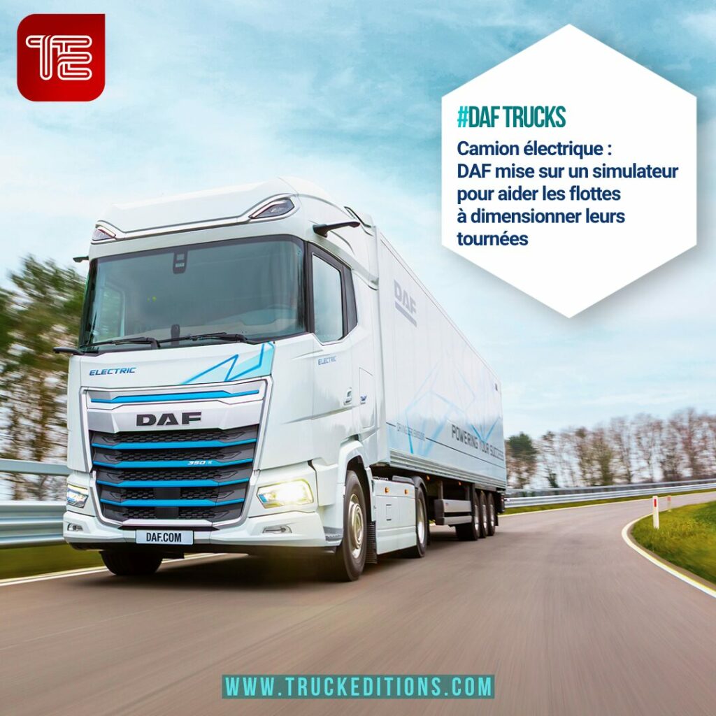 tracteur routier DAF électrique sur autoroute