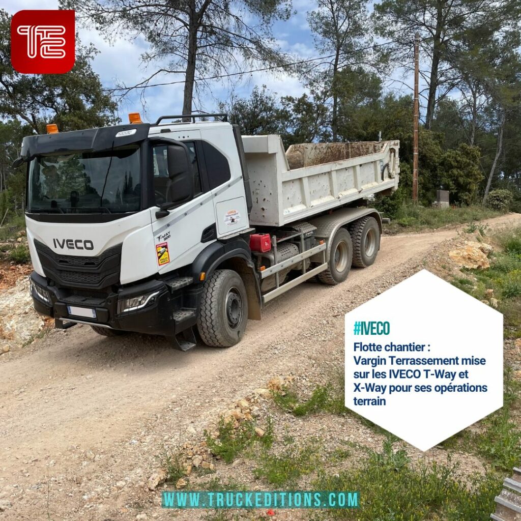 camion IVECO T-Way sur piste chantier dans le Var