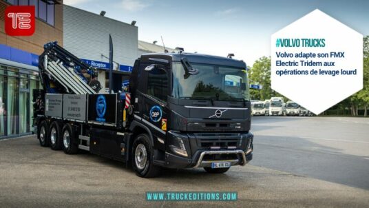Un Volvo FMX Electric de 32 tonnes reçoit une grue Fassi de 80 t/m