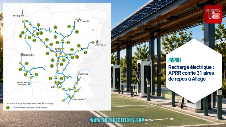 Localisation des futures stations de recharge rapide APRR-Allego