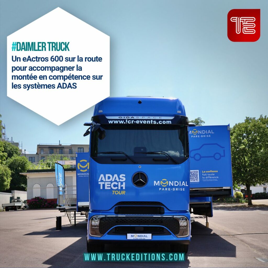Ensemble eActros 600 et semi-remorque événementielle LCR-EVENTS