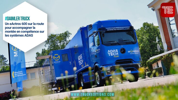 Camion électrique Mercedes-Benz eActros 600 avec semi-remorque à triple extension