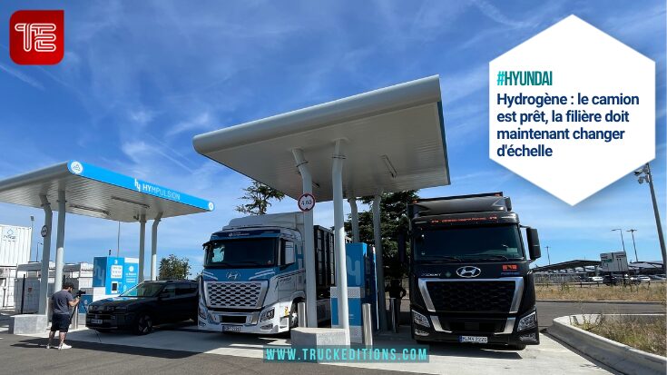 Camion Hyundai XCIENT Fuel Cell lors de la matinée Hydrogène à Lyon-Saint Exupéry