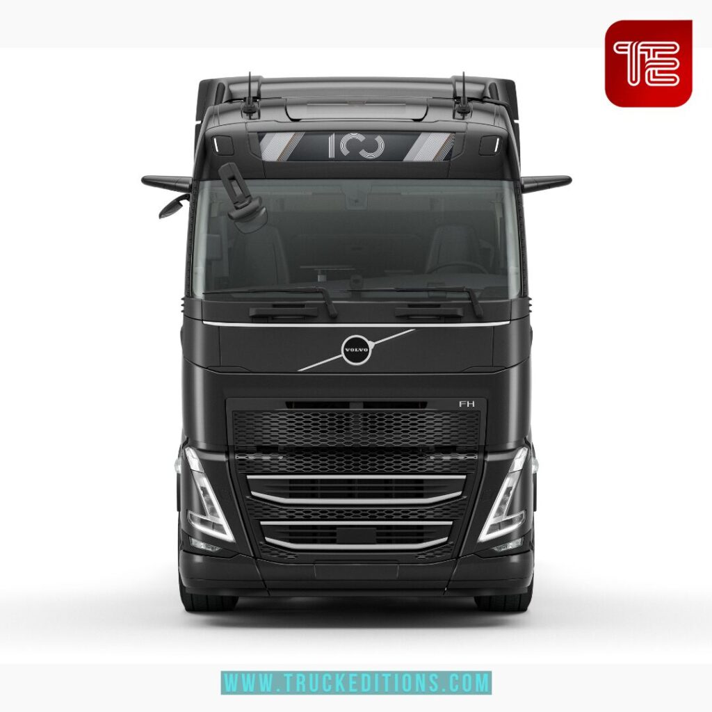 Volvo FH noir vu de face