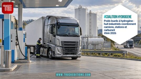 Camion poids lourd à hydrogène sur un axe européen