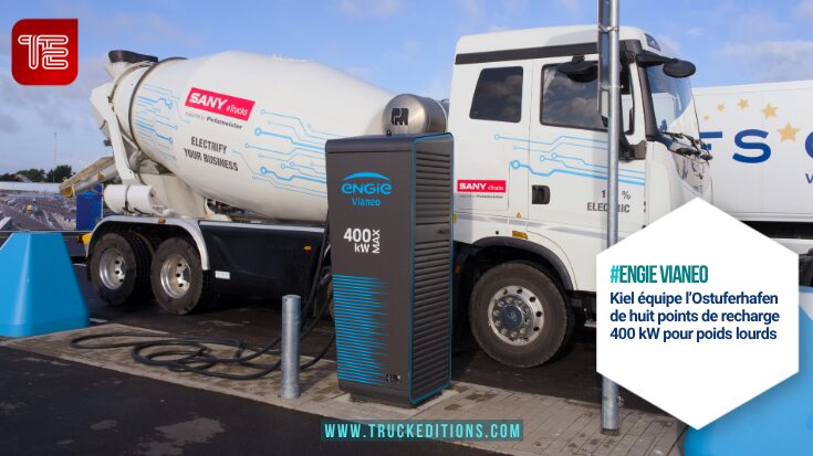 Kiel équipe l’Ostuferhafen de huit points de recharge 400 kW pour poids lourds