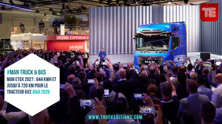 MAN eTGX 2027 : 644 kWh et jusqu’à 720 km pour le tracteur 6x2