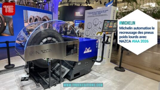 Machine MICHELIN NAZCA de recreusage automatisé exposée à l’IAA Transportation 2026 à Hanovre.