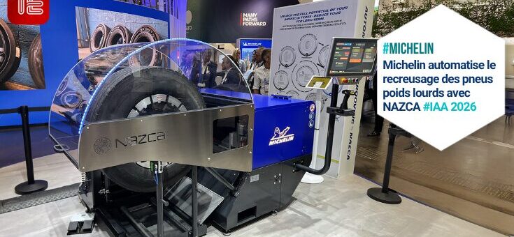 Machine MICHELIN NAZCA de recreusage automatisé exposée à l’IAA Transportation 2026 à Hanovre.