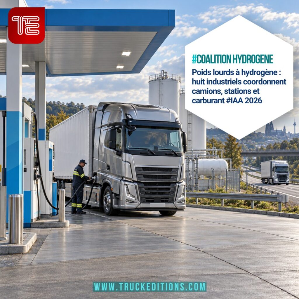 Camions hydrogène : huit industriels coordonnent véhicules, carburant et stations