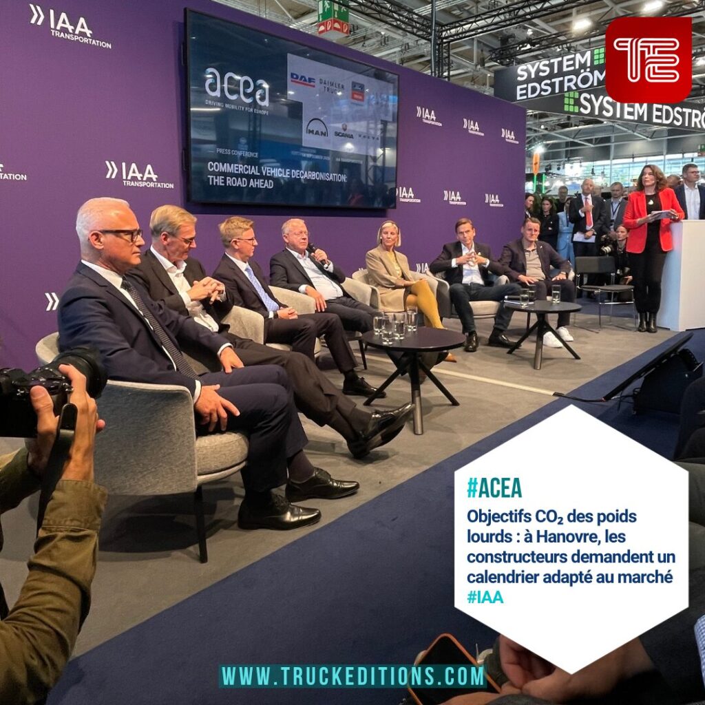 #acea
Objectifs CO₂ des poids lourds : à Hanovre, les constructeurs demandent un calendrier adapté au marché sans pénalités #IAA