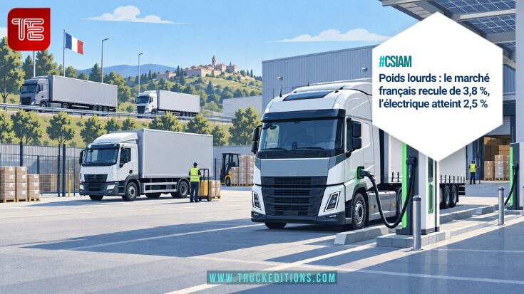 Poids lourds : le marché français recule de 3,8 %, l’électrique atteint 2,5 %