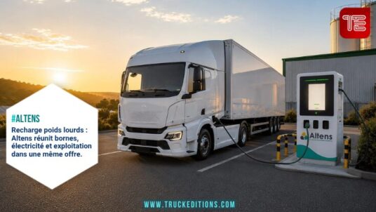 #altens Recharge poids lourds : Altens réunit bornes, électricité et exploitation dans une même offre.